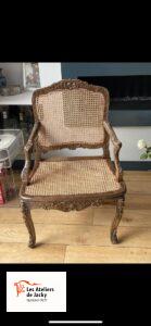 Réfection assise et dossier fauteuil en cannage Asnières sur Seine 92600 hauts de Seine #fauteuil #asnieresurseine #hautsdeseine #cannage #artisan