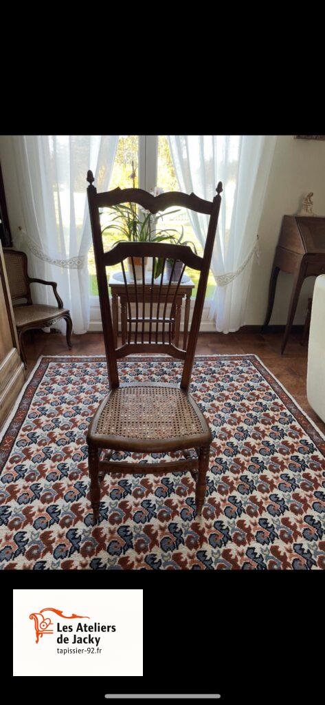 Réfection assise cannage fauteuil style prie dieu rueil-malmaison 92500 hauts de seine #hautsdeseine #RueilMalmaison #cannage #fauteuil #Artisans