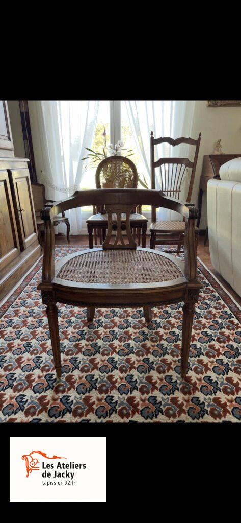 Réfection assise fauteuil en cannage Puteaux 92800 hauts de seine