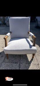 Réfection complète fauteuil en tapisserie tissus fournis par nos soins 83974 amara-600 argent Neuilly sur Seine 92200