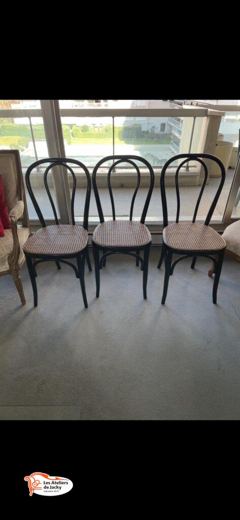 Réfection assise cannage chaise bistro Neuilly sur Seine 92200 hauts de Seine