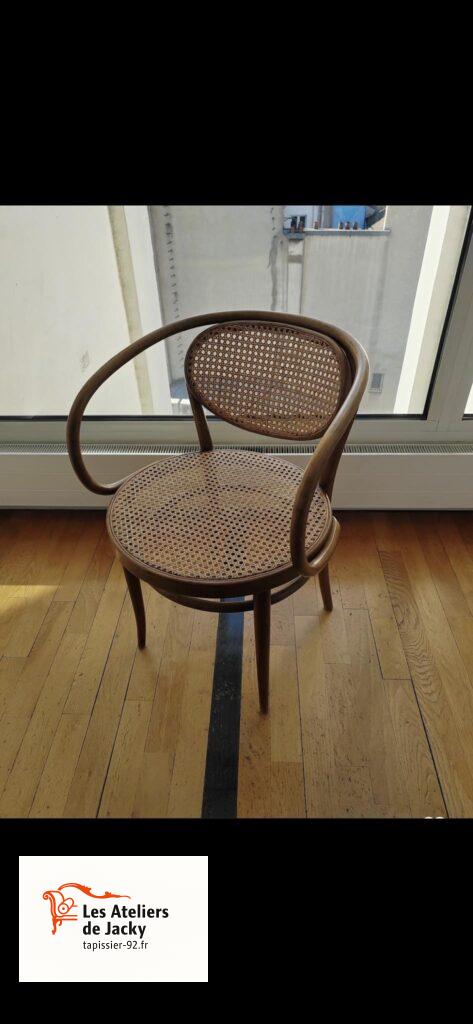 Réfection assise et dossier fauteuil en cannage Neuilly sur Seine 92200 hauts de Seine