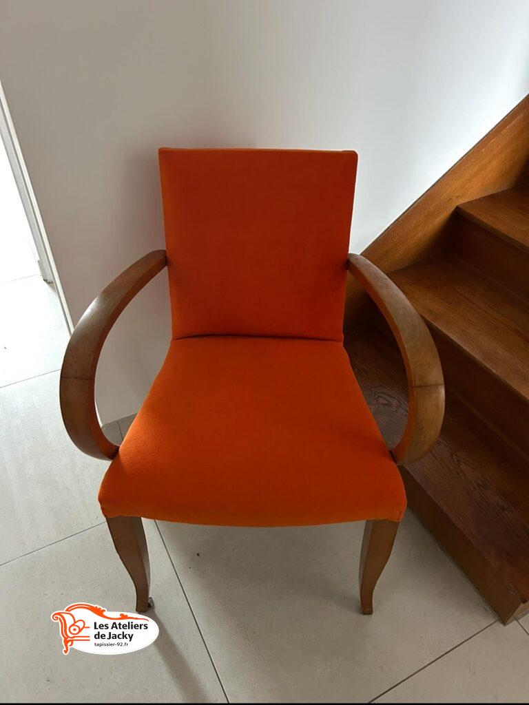 Réfection complète fauteuil style BRIDGE tissus fournis par nos soins 83963-48 orangé saint-Germain-En-Laye 78100 Yvelines